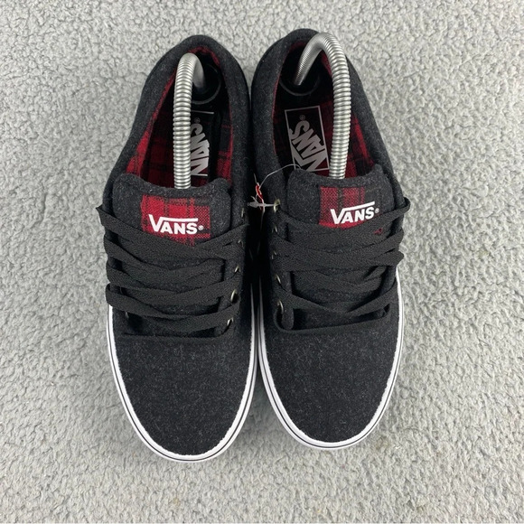 Vans Shoes Atwood Wool Plaid Mens Boys Size 7 Dark Grey Red Black Lace Up Padded - Picture 4 of 14